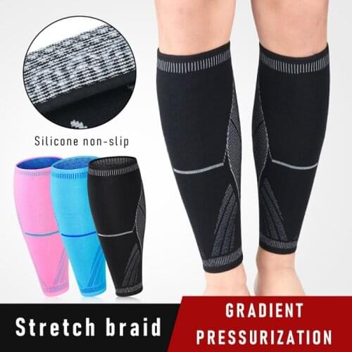 1PC Compression Calf Sleeve Basketball Support Calf Elastic Leg Warmers Running Football Sport Leg Sleeve Black