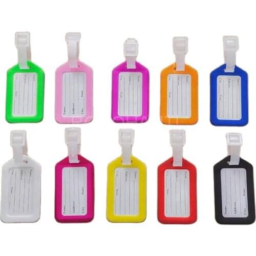 100X Custom Plastic PP Luggage Tags with Logo Printed Luggage Checked Card Brand Airline Boarding Pass 10 color for Gift Bags