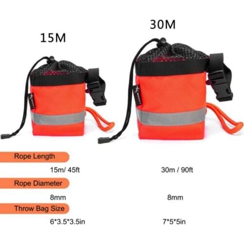 15M 30M Kayak Buoyant Rescue Line Throw Rope Bag Floating Reflective Safety Bag For Fishing Boat Yatch Raftiing Fishing Lines