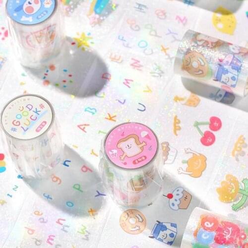 1pc/sell Laser Cartoon Series Washi Tape Stationery Decorative Tape Scrapbooking Photo Album School Tools Kawaii Scrapbook Paper