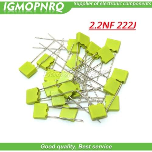 20PCS Correction capacitor 2.2nF 222J 100V 5mm Polypropylene Safety Plastic Film Capacitor