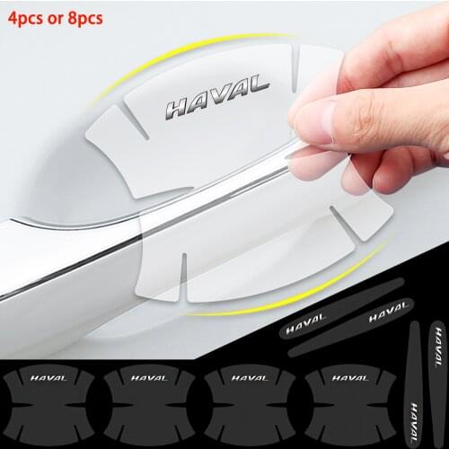 4 PCS / 8 PCS For Great Wall Haval H1 H2 H6 Transparent Car Door Handle Stickers Auto Handle Protection Anti Scratch Stickers
