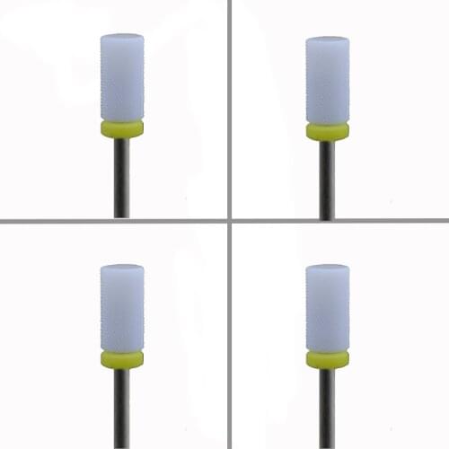 4pcs White Ceramic Nail Drill Bit - Small Barrel Bit - XF