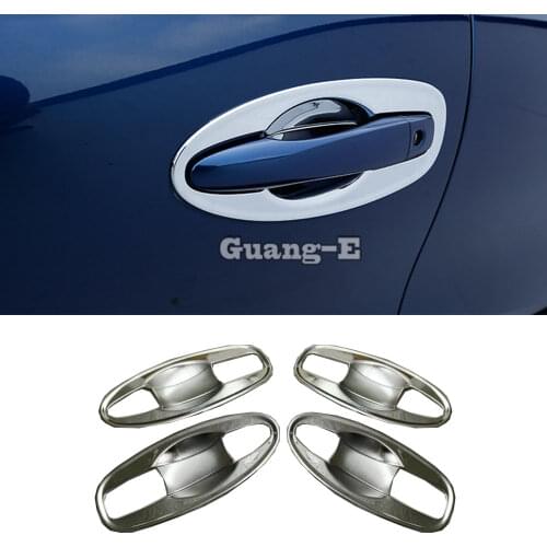 For Renault Kadjar 2016 2017 2018 2019 Car Body Styling Cover Detector Trims ABS Chrome External Door Bowl Stick Lamp Frame 8pcs