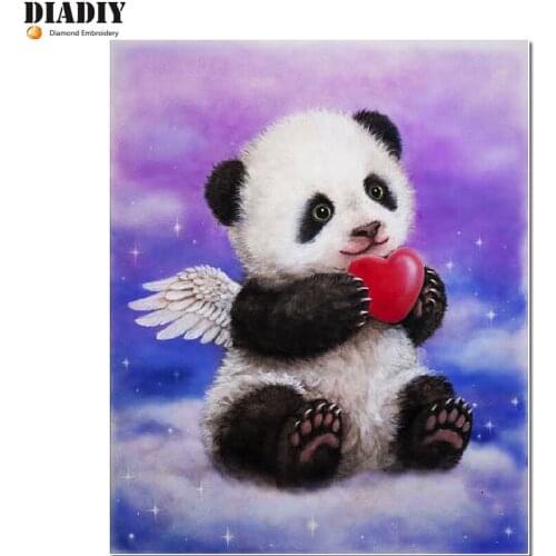 Full diy 5D Diamond Painting cross stitch Panda angel Pictures By Numbers round diamond embroidery beading child gift