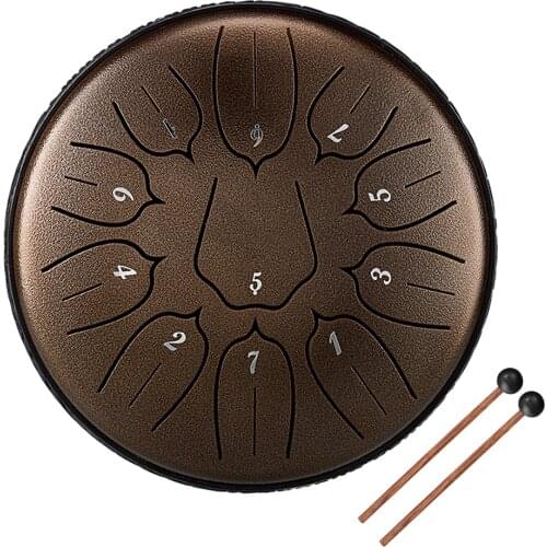6 inch 11-Tone Steel Tongue Drum Hand Pan Drums with Drumsticks Percussion Musical Instruments