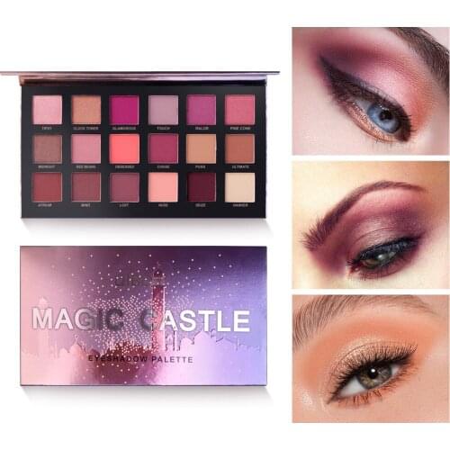 Qibest Brand 18 Color Shimmer Glitter Eye Shadow Matte Shimmer Makeup Eyeshadow palette Long-lasting Easy To Wear Drop shipping