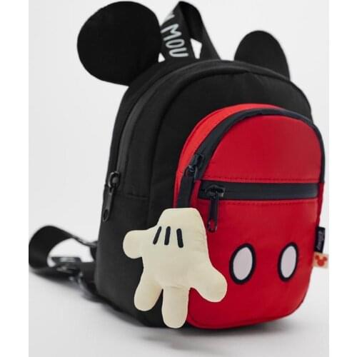 New Cute Disney childrens bag Mickey Mouse childrens Bacpack Autumn Mickey Minnie Mouse pattern backpack Kids Christmas Gifts