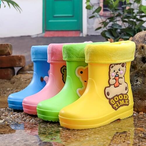 Childrens Rain Boots Creative Medium Tube Rain Shoes PVC Cartoon Childrens Waterproof Shoes Shoes Women Rain Shoes