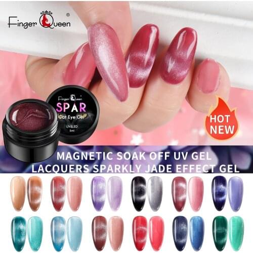 Fingerqueen 1pcs See-through Cat Eye Gel UV Gel Nail Magnet Nail Gel Polish Spar Cat Eye Polish Chameleon Magnetic Gel Varnishes