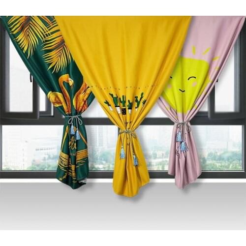 Ins net red hole free installation Velcro bedroom shade cloth small curtain finished modern rental housing simple curtain