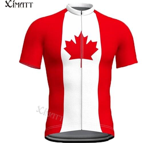 Classic Retro Canada National Team Cycling Jersey XIMATT Summer Polyester Mens Sports Short Sleeve Quick Dry Reduce Resistance