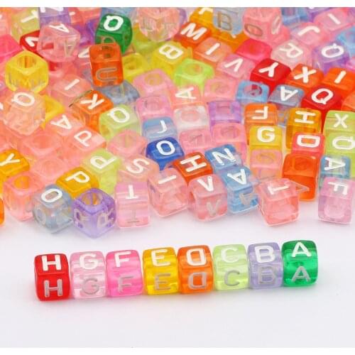 Colorful Mixed Letter Loose Beads 6mm Square Acrylic Spacer Beads For Jewelry Making Diy Charm Necklace Bracelet Accessory