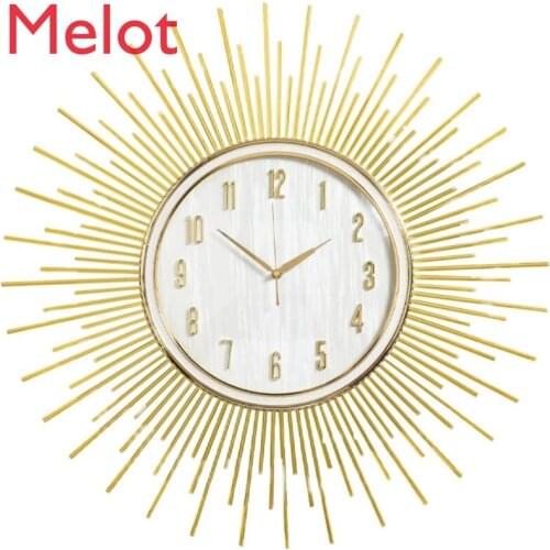 Creative Sun Wall Clock Living Room Fashion Wall-Mounted Clock Quartz Atmospheric Pocket Watch Clock Decoration