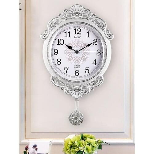 Creative Simple Wall Clock Vintage Living Room Home Decoration Swing Clock Pendulum Clocks Mechanism Office Decoration American