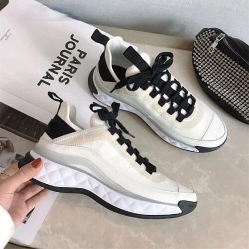 Autumn Women Platform Sneakers Ladies Brand Shoes Girls Thick Bottom Sport Sneakers Genuine Leather Chunky Sneakers Trainers