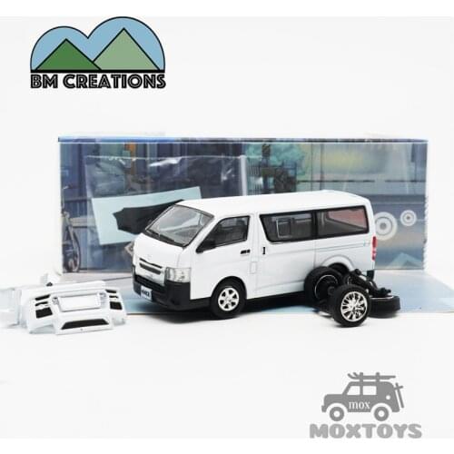 BM Creations 1:64 Toyota 2016 Hiace Van White LHD Diecast Model Car