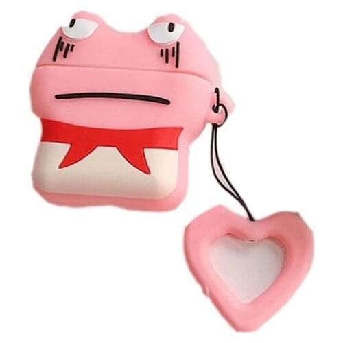 Cute Frog Shape Mini Soft Silicone Case For Airpods 1 2 Shockproof Dustproof Portable Earphone Chargeable Headphone Cover