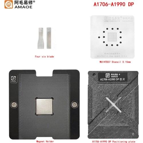 For Macbook A1706-A1990 DP Reballing Set IC Soldering Plate Location Platform Magnet Base W614TB37 BGA Stencil Tin Plant