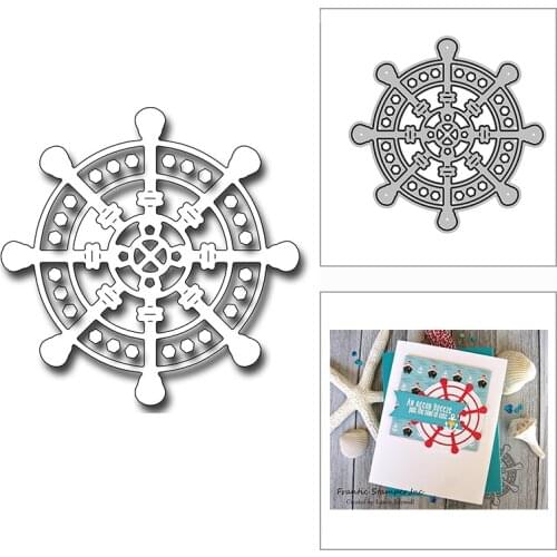New Ships Wheel Rudder Circle Craft Embossing Mold 2021 Metal Cutting Dies for DIY Decorative Scrapbooking Album Card Making