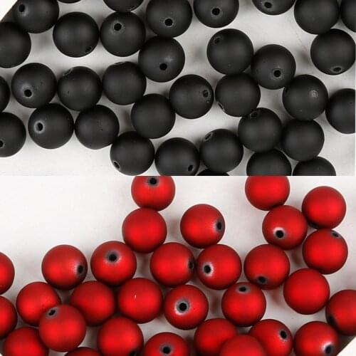 6mm/8mm/10mm/12mm/14mm/16mm Plastic Matte Acrylic Beads Round Loose Spacer Beads For Jewelry Making DIY Bracelet Necklace