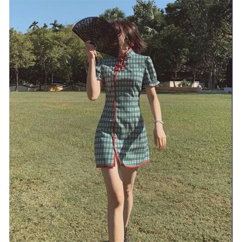 Cheongsam improved version Chinese style sub-dress 2020 spring summer new Republic China retro girl temperament firstlove dress