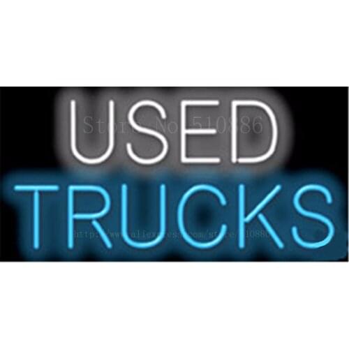 Used Trucks Cars Auto Garage Tube Neon sign Beer Club Handcrafted Automotive signs Shop Store Business Signboard Signage 17"x14"