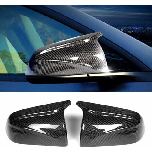 Fit For Tesla Model 3 2017-2020 Auto Accessories ABS Carbon Fiber Ox Horn Car Rearview Mirror Cover Caps 1 Pair