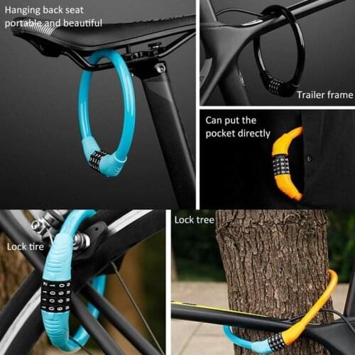 Portable code lock Mountain bike anti-theft lock Fixed bicycle ring lock