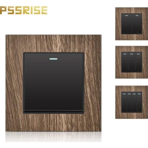 / 2 / 3 / 4 switch 1 control / 2 control wall switch button switch square switch luxury wood grain panel button switch