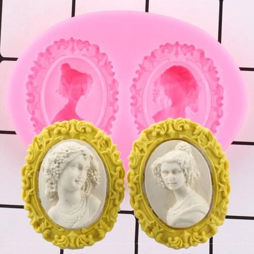 Frame Woman Silicone Molds Fondant Cake Decorating Tools Polymer Clay Candy Chocolate Gumpaste Moulds Cake Baking Mold