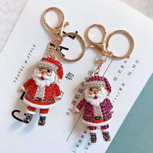 Christmas Keychain Creative Cute Santa Claus Gift Cartoon Christmas Gift Car Key Chain Ring Gift