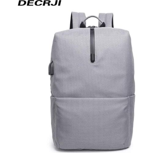 DECRJI Multifunction USB Charge Men Nylon Backpack 2020 Male Business Travel Backpack Large Capacity Teenagers Laptop School Bag