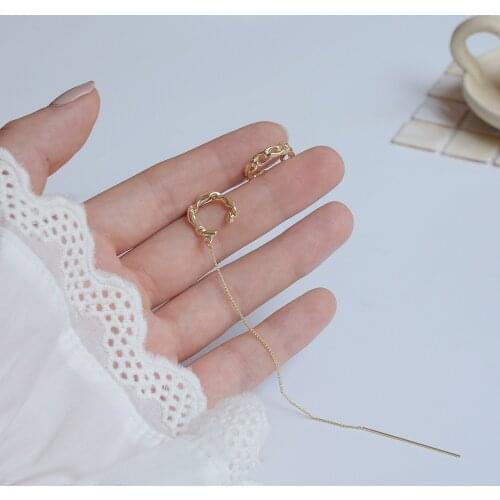 14k Real Gold Plated Fashion Jewelry Metal Long Chain Exquisite Tassel Earrings for Woman Holiday Party Elegant Earring