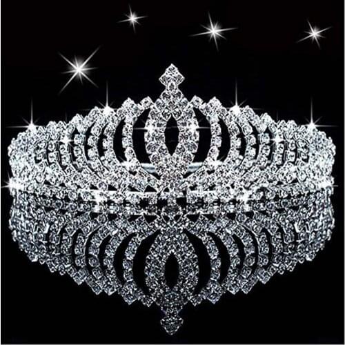 Chic Crown Rhinestone Inlaid Princess Hair Clip Hairband Bridal Wedding Headwear