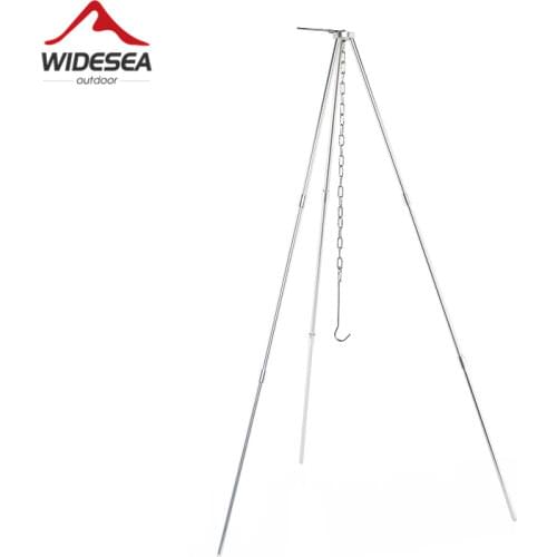 Widesea Camping Tripod for Fire Hanging Pot Outdoor Campfire Cookware Picnic Cooking Pot Grill