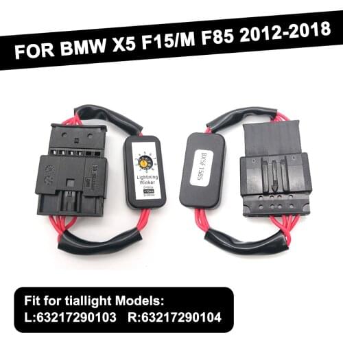 LED Taillight 2Pcs Black Dynamic Turn Signal Indicator Add-on Module Cable Wire Harness For BMW X5 F15 M F85 2012-2018