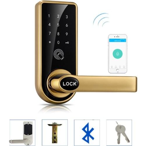 LACHCO Bluetooth Smart Phone Electronic Door Lock APP Control, Code, Mechanical Keys For Home Hotel Smart Entry A18073AP