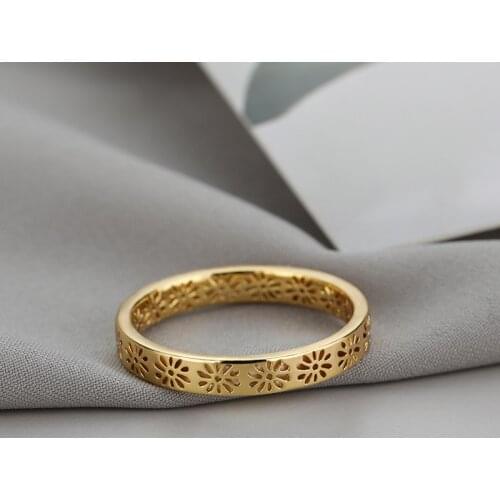 Vintage Exquisite Retro Hollow Flower Pattern Aesthetic Couple Wedding Gold Silver Color rings Female Free Shipping Jewelry Gift