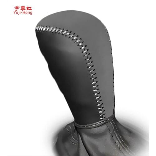 Yuji-Hong Car Gear Covers Case for Mazda 3 Axela 2014 Automatic Shift Collars Genuine Leather Hand-stitched Cover