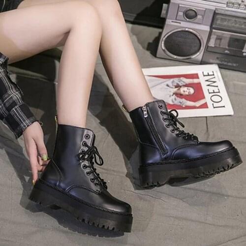Autumn Winter Platform Boots For Women Boots PU Leather Shoes Women Winter Boots Female Shoes 2020 Fashion Women Ankle Boots