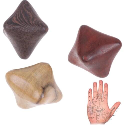 1PC Hexagonal Hand Massage Balls Fragrant Wood Reflexology Massager Therapy Hand Prevent Mouse Hand Stress Relie