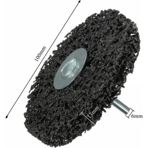 New 1pcs OD100mm 6mm Shank Polyurethane Strip Wheel Paint Rust Remover Clean Angle Grinder Discs