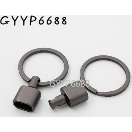 10-30-100pcs matte gun black high quality T-shape key fob split key rings purse hardware keychain accessories
