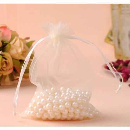 100pcs/lot 13x18cm Beige Organza Jewelry Gift Bags Saco De Organza Saquinhos De Tule Bolsitas De Organza Embalagens Para Doces