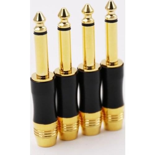 2pcs Hifi headphone adapter 6.3mm 5U gold plated standard stereo connector for aduio headphone cable