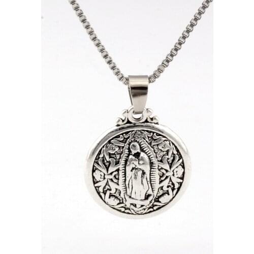 2pcs Virgin Mary religion Alloy Charms Pendant Necklaces travel protection Pendants Necklaces A-481d