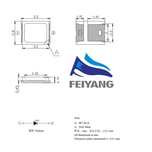 500pcs 0.2W SMD 2835 LED Lamp Bead 60ma 20-25lm White/Warm White SMD LED Beads LED Chip DC3.0-3.6V for All Kinds of LED Light