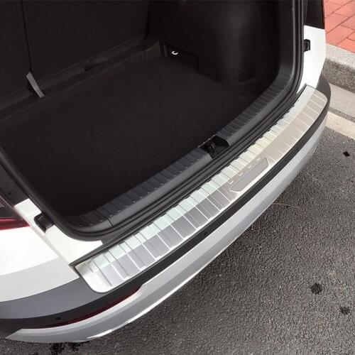 For Skoda Karoq 2017 2018 2019 Stainless Steel Rear Bumper Protector Guard Plate Cover Trim 1pcs Car Accessories