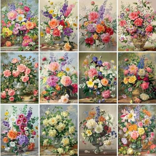 AZQSD 5D Diy Diamond Painting Rose Flowers Diamond Embroidery Peony Mosaic Handmade Picture Ofrhinestones Home Decor Gift
